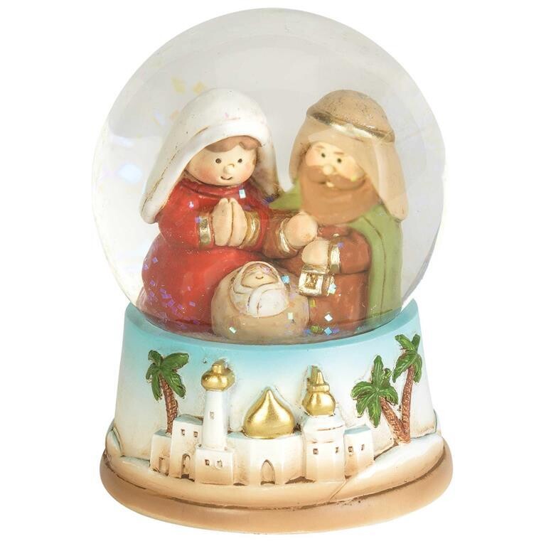 CHCMGR-104-HOLY FAMILY WATER GLOBE 3.5&quot;H