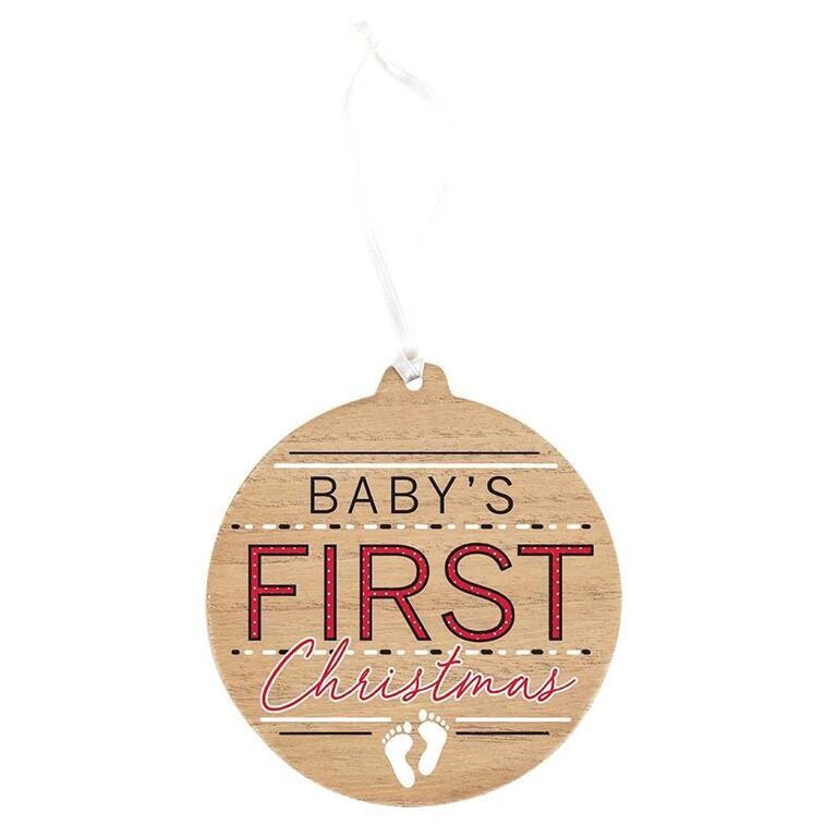 CHOW-1009 Baby&#39;s First Christmas Wooden Ornament
