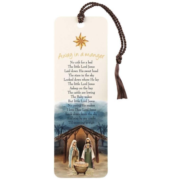 CHBKMTL-1013-AWAY IN A MANGER TASSEL BOOKMARK