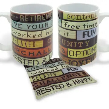 MUG141-MULTIWOOD RETIREMENT SUBLIM MUG BOXED