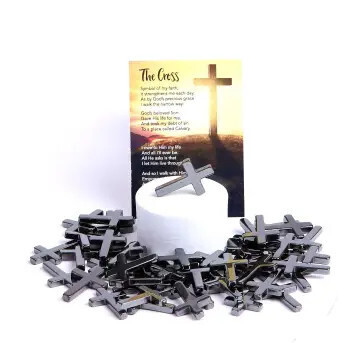 56804-Hematite Pocket Cross W/Wallet Card