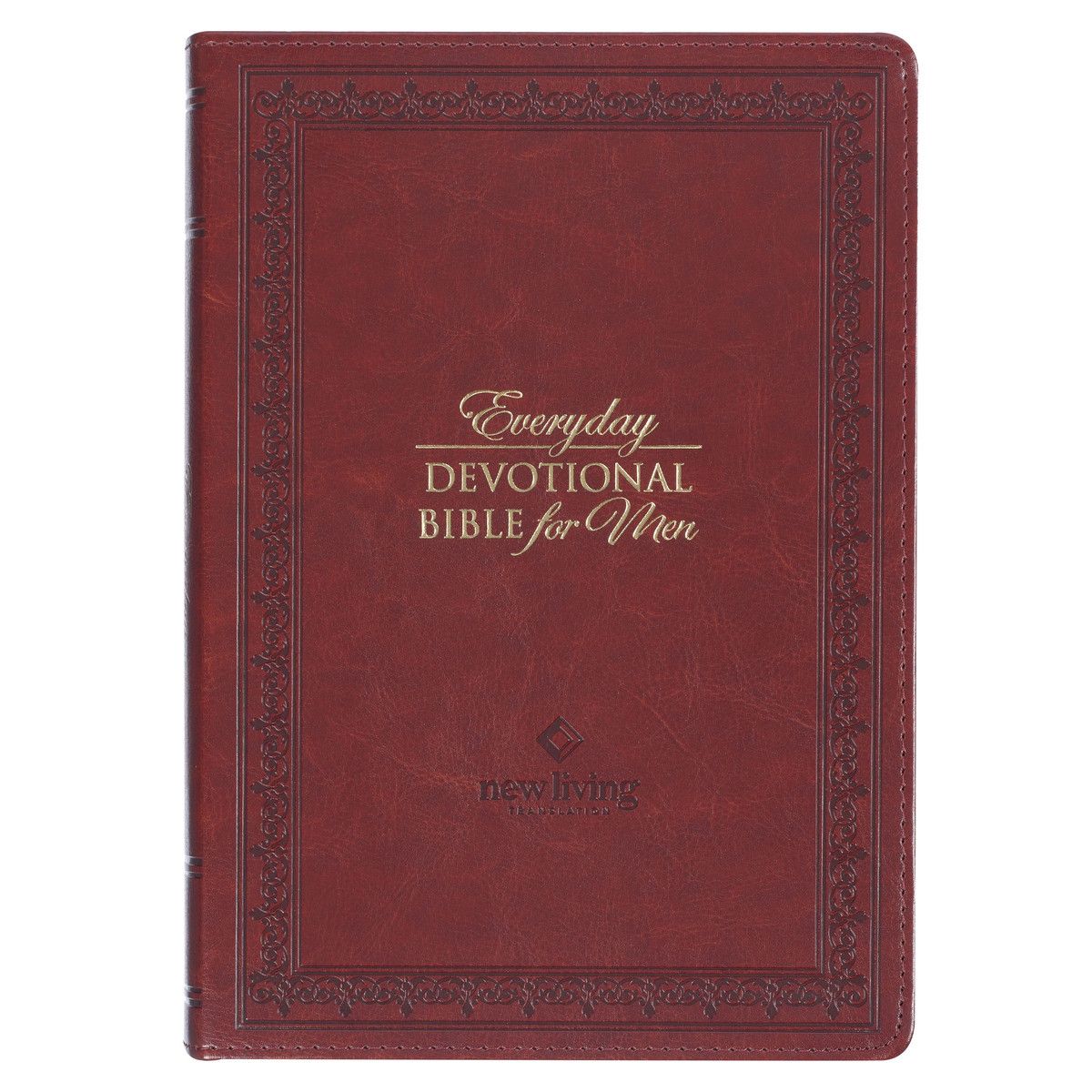 DVB002-Saddle Tan Faux Leather NLT Everyday Devotional Bible for Men