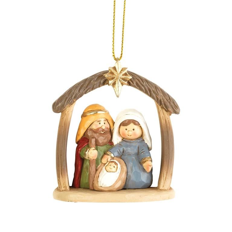 CHOR-721-HOLY FAMILY IN CRECHE ORNAMENT 2.5