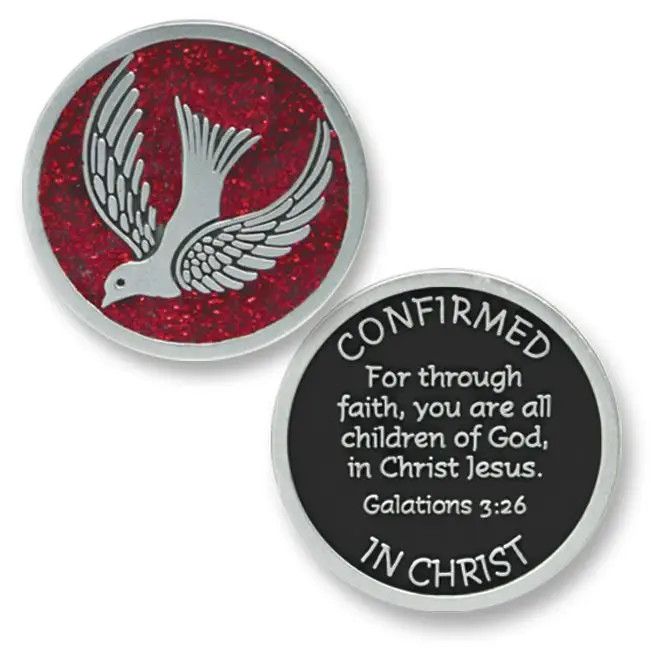 PT673-BF CONFIRMATION TOKEN W/DOVE W/EPOXY