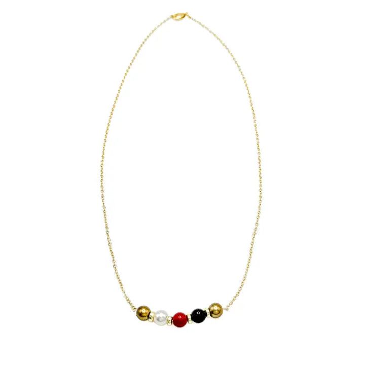 His-Story Colorful Bead Bar Necklace-Alegria Accessories