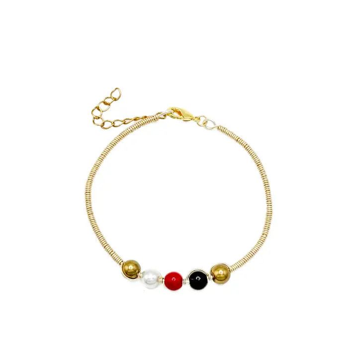 His-Story Gold and Colorful Majorca Bangle Bracelet-Alegria Accessories