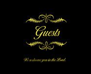 Guests Book - Black Bonded Leather Padded Cover: We Welcome You in the Lord