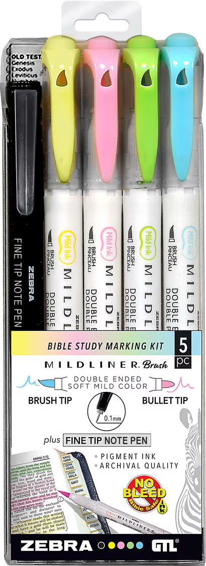 97205 Midliner Brush plus fine tip note pen  Double ended 5pc BS marking kit