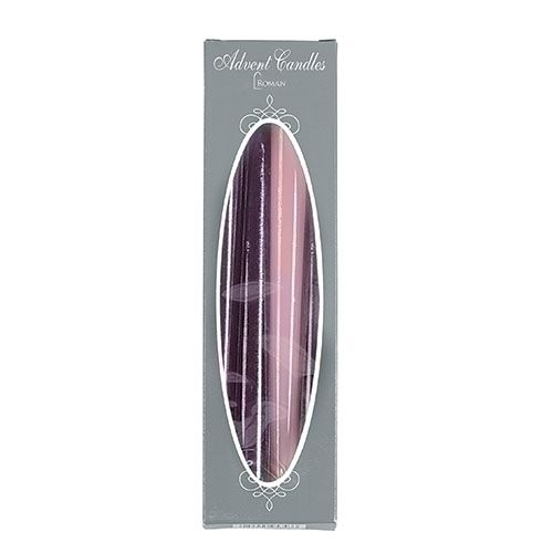 95743-Candle-Advent Wreath Candles (3 Purple/1 Pink) (10&quot;)
