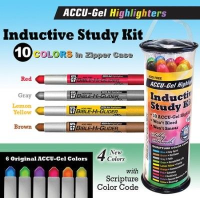 Accu-Gel Hi-Glider Inductive Bible Study Kit (10 Colors w/Case)