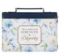 BBL802-Bible Cover - Navy Strength &amp; Dignity