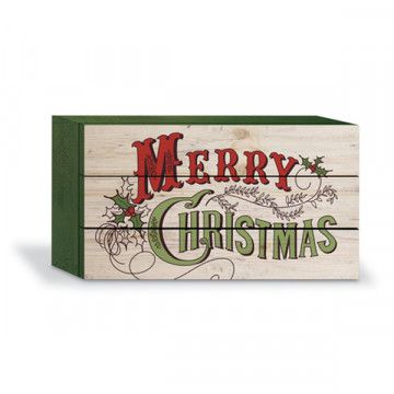 BLK0084 Merry Christmas, wood block sign, 4.5 x 8