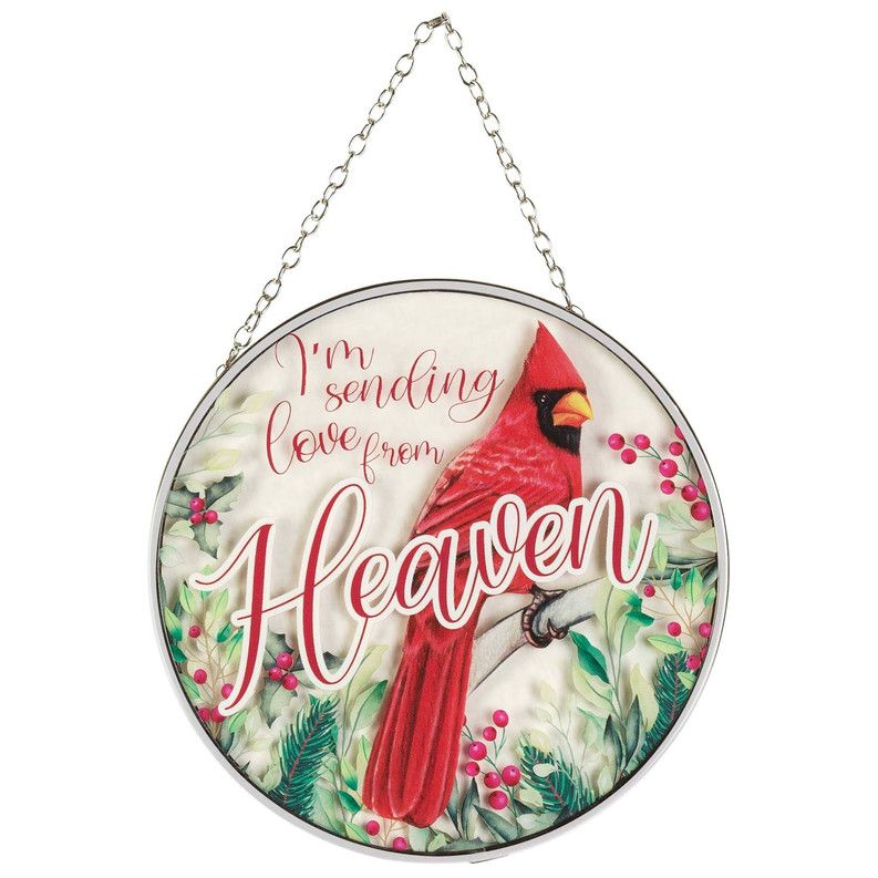 CHSUNCG-7-SUN CATCHER CARDINAL I&#39;M SENDING LOVE 6&quot;