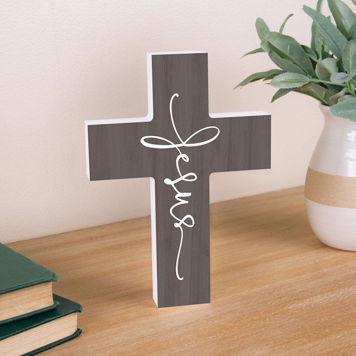 CRO0254-Jesus Cross Gray 5X7