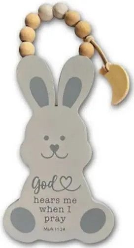 Door Knob Hanger-Bunny/God Hears Me When I Pray (Two-Sided) (Mark 11:24)