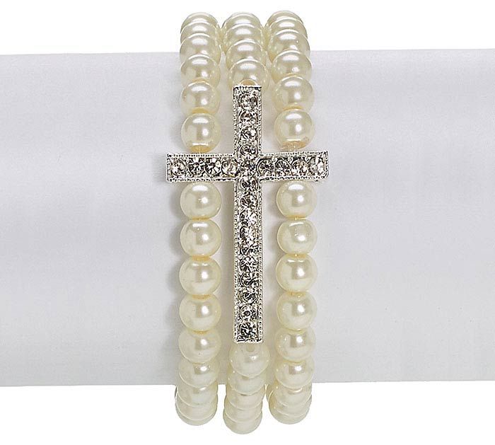 FLORAL FAITH IVORY FLOWER Bracelet