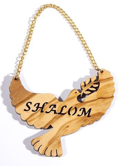 Hanging Dove Ornament - Shalom-Olivewood