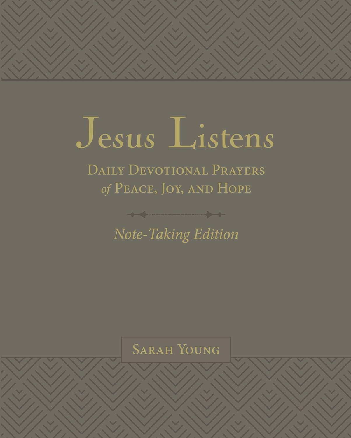Jesus Listens Note-Taking Edition, Leathersoft, Gray - Sarah Young