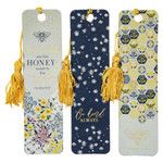TBS011 - Kind Words are Like Honey Navy and Yellow Bookmark Set - Proverbs 16