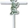 N 1572B -Silver cross with small boy praying