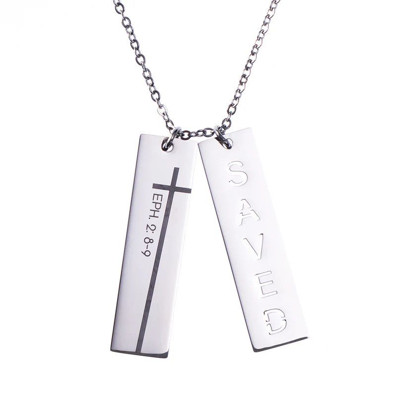 Necklace Double Bar Drop Saved Cutout