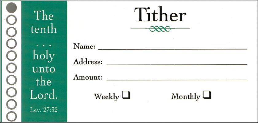 Offering Envelope-Tither (Leviticus 27:32) (Bill-Size) (Pack Of 100)