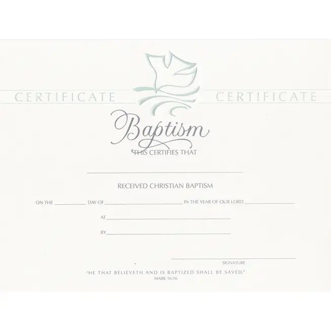 Certificate Baptism Mark 16:16