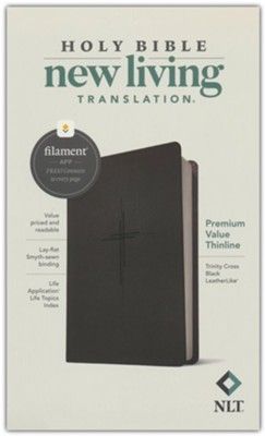 NLT Premium Value Thinline Bible, Filament-Enabled Edition (Leatherlike, Trinity Cross Black)