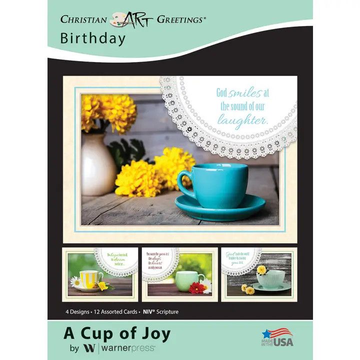 Card-Boxed-A Cup Of Joy Assorted Birthday (NIV) (Box Of 12)