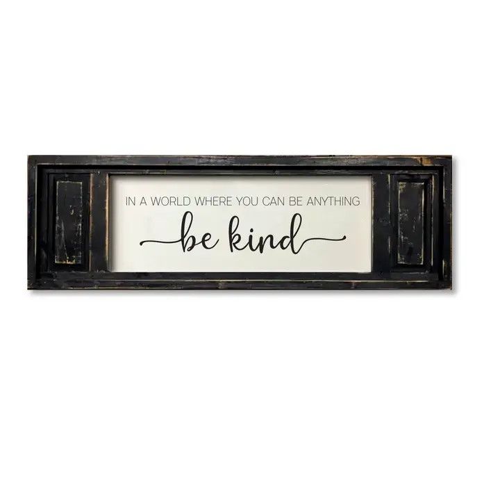 Small Double Panel Canvas Be Kind - Black