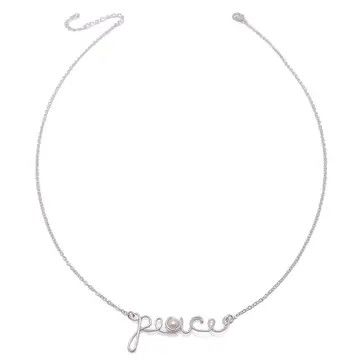Peace- Sterling Silver Necklace with Fresh-Water Pearl