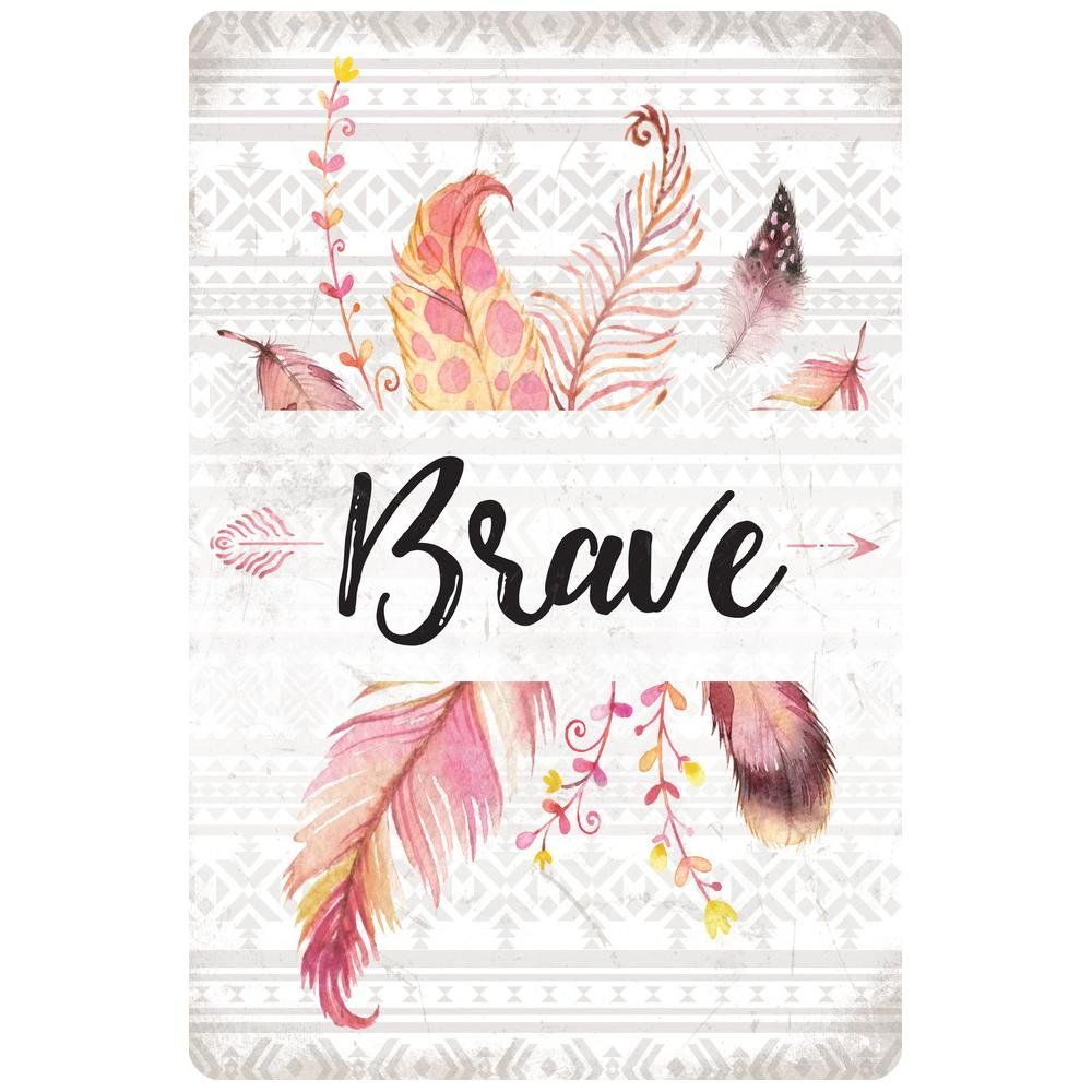 TIN0018  Brave Tin Wall Decor