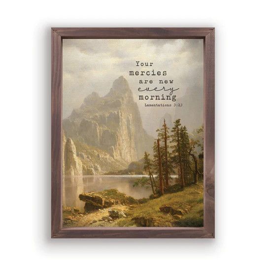 Your Mercies Are New Every Morning Framed Linen    12.75&quot;W x 16.75&quot;H x 1.5&quot;D