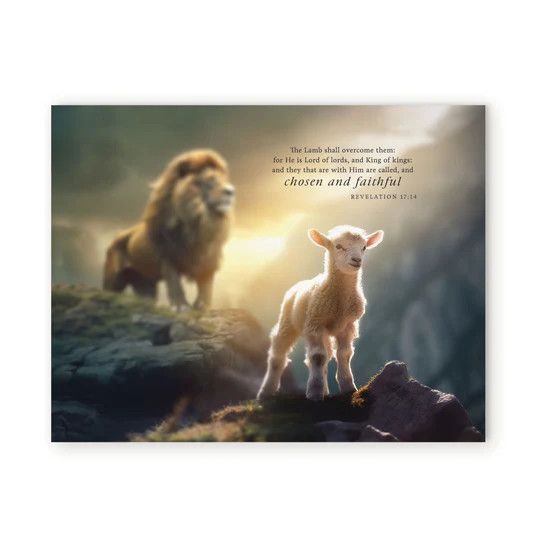 The Lamb Shall Overcome Them Ornate Tabletop Décor  5.5&quot;W x 7.25&quot;H x 0.75&quot;D