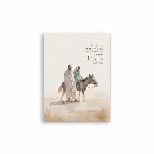 And She Will Bring Forth A Son Canvas   12&quot;W x 15.75&quot;H x 0.75&quot;D