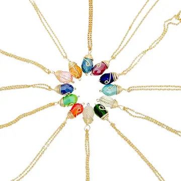Gold Birthstone Necklace February