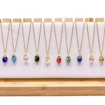 Gold Birthstone Necklace January