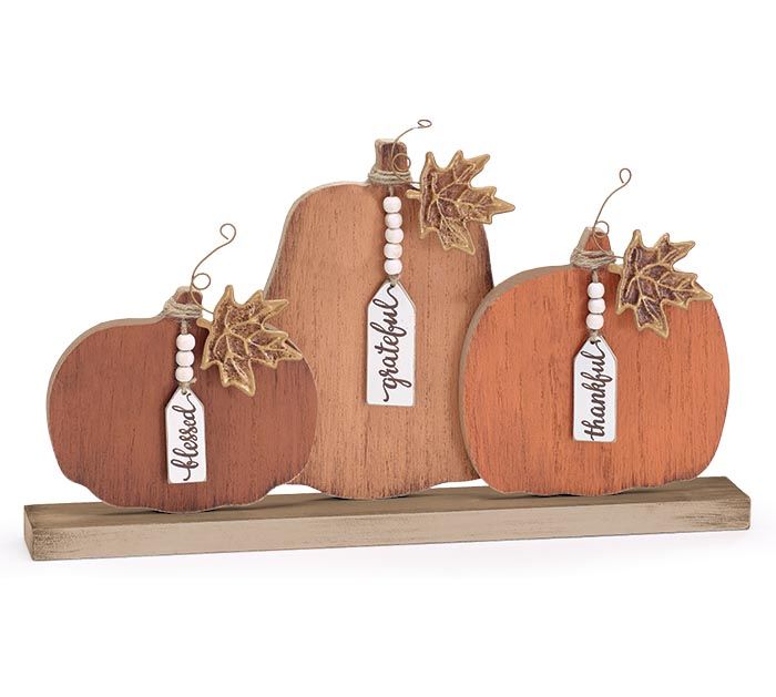PUMPKIN TRIO SHELF SITTER WITH MSG TAGS