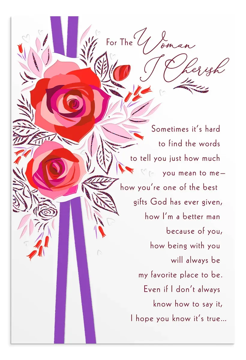 For the Woman I Cherish- Valentine Card-J1557
