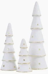 Paper-Mache Tree - White Gold Stars