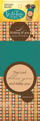 Truth Tag-I&#39;m Thinking Of You-Key Tag &amp; Bookmark (Numbers 6:24 HCSB)