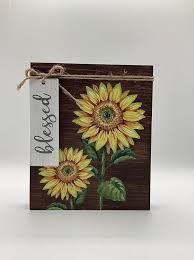 Shelf Sitter Sunflower w message tag