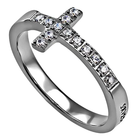 SW SBG 9 Sideways Cross Ring Saved by Grace
