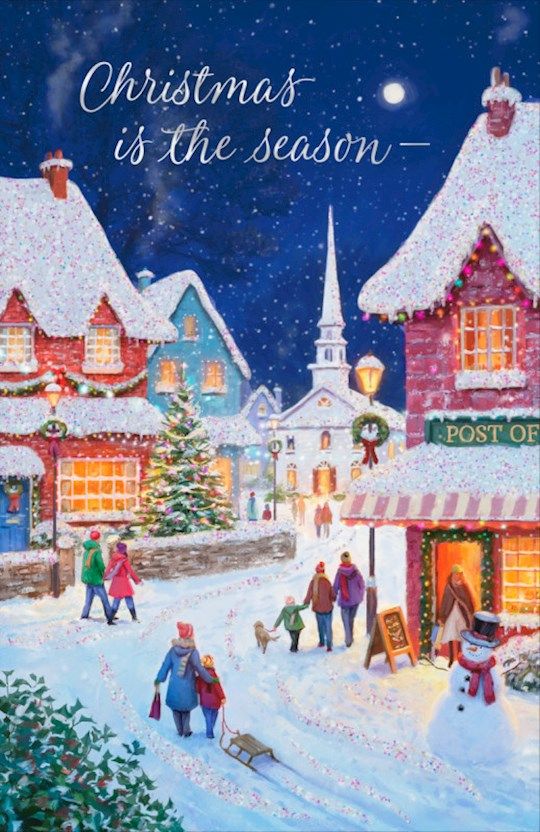 Card-Boxed-Christmas-Christmas Is The Season-Village (Pack Of 18)