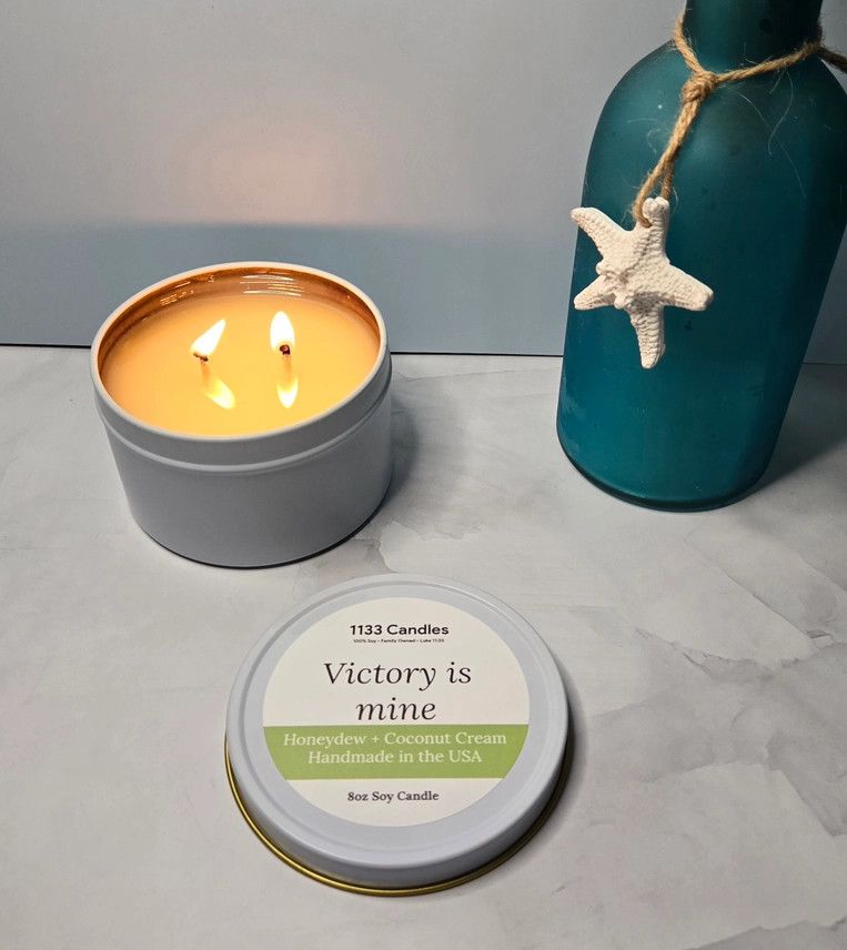 8 oz. Soy Candle  Honeydew + Coconut Cream