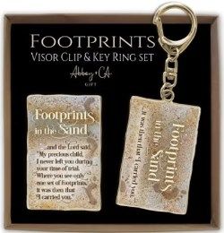 Footprints Visor Clip And Key Ring Set
