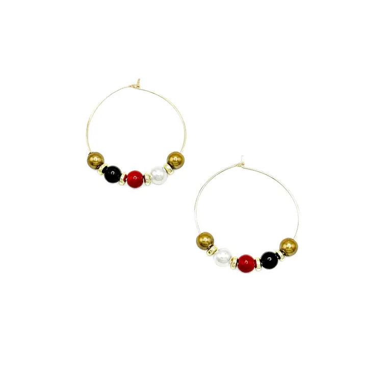 His-Story Hoop and Colorful Bead Earrings - Alegria