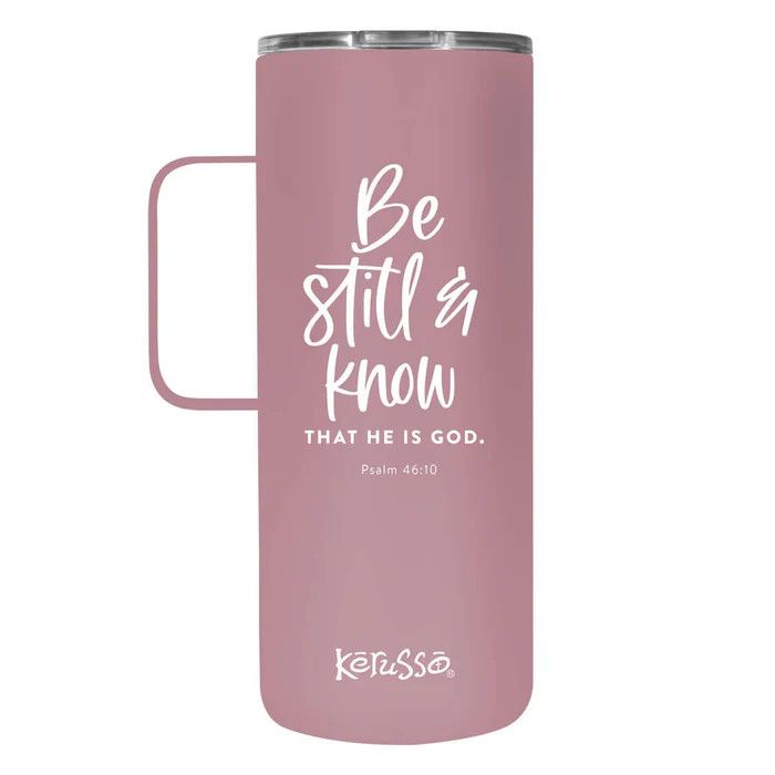 22oz Dual Wall Stainless Steel Mug with Handle - Be Still &amp; Know