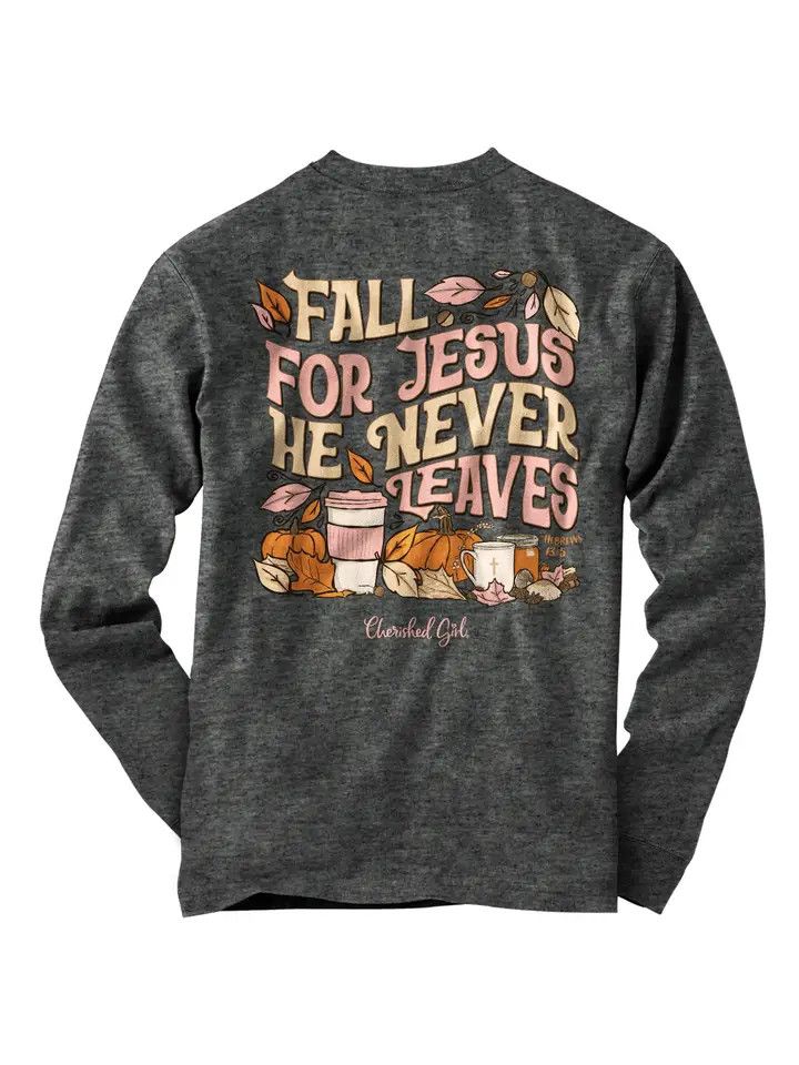 Cherished Girl Womens Long Sleeve T-Shirt Fall For Jesus - XL