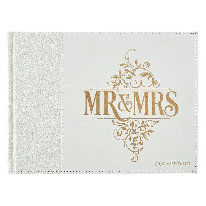 Guest Book Faux Leather Mr. &amp; Mrs.